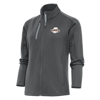 Women's Antigua Pewter San Jose Giants Generation Full-Zip Jacket