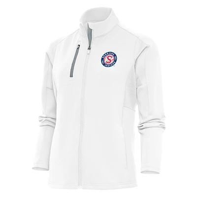Women's Antigua White Spokane Indians Generation Full-Zip Jacket