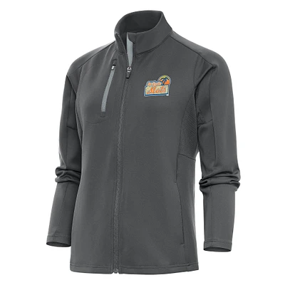 Women's Antigua Pewter St. Lucie Mets Generation Full-Zip Jacket