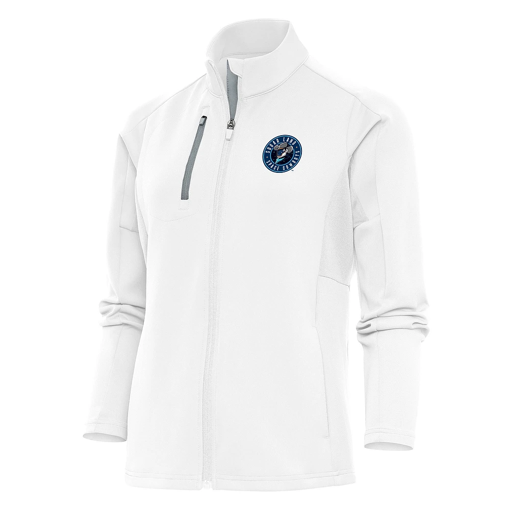 Women's Antigua White Sugar Land Space Cowboys Generation Full-Zip Jacket
