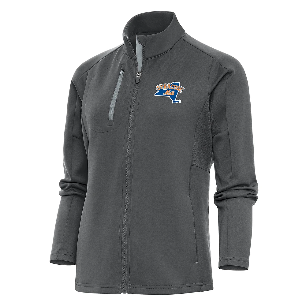 Women's Antigua Pewter Syracuse Mets Generation Full-Zip Jacket