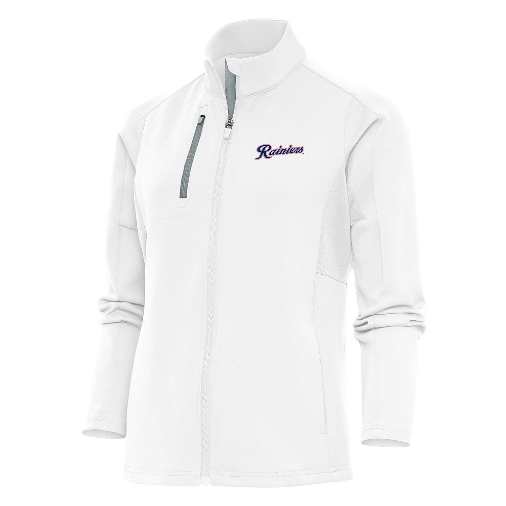 Women's Antigua White Tacoma Rainiers Generation Full-Zip Jacket