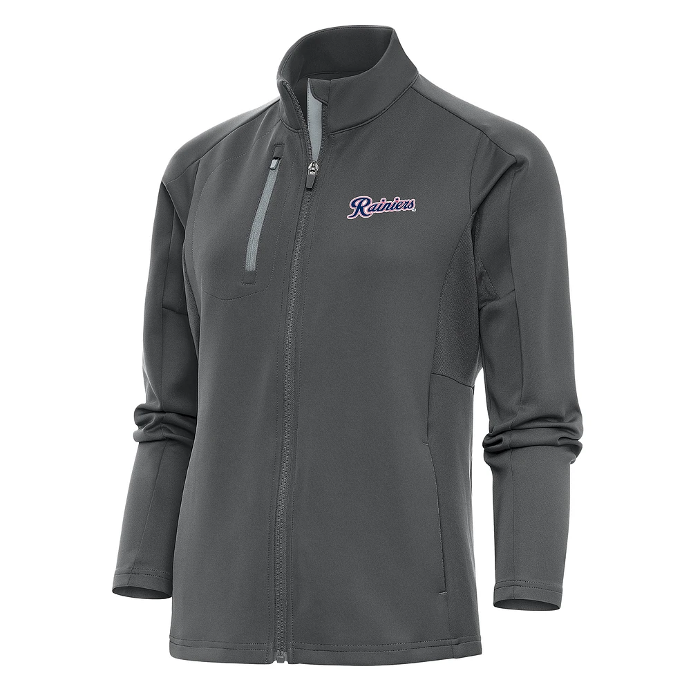 Women's Antigua Pewter Tacoma Rainiers Generation Full-Zip Jacket