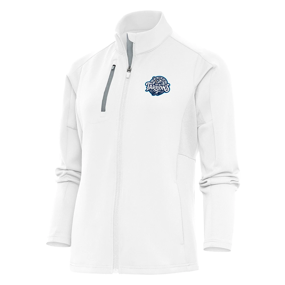 Women's Antigua White Tampa Tarpons Generation Full-Zip Jacket