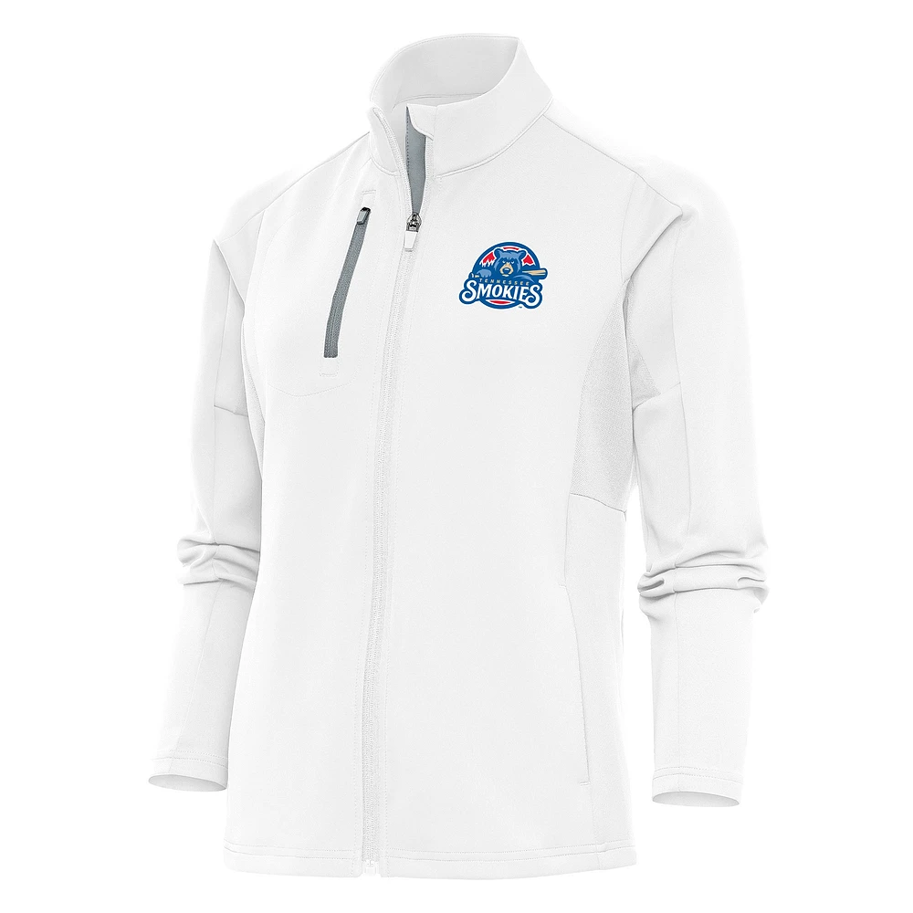 Women's Antigua White Tennessee Smokies Generation Full-Zip Jacket