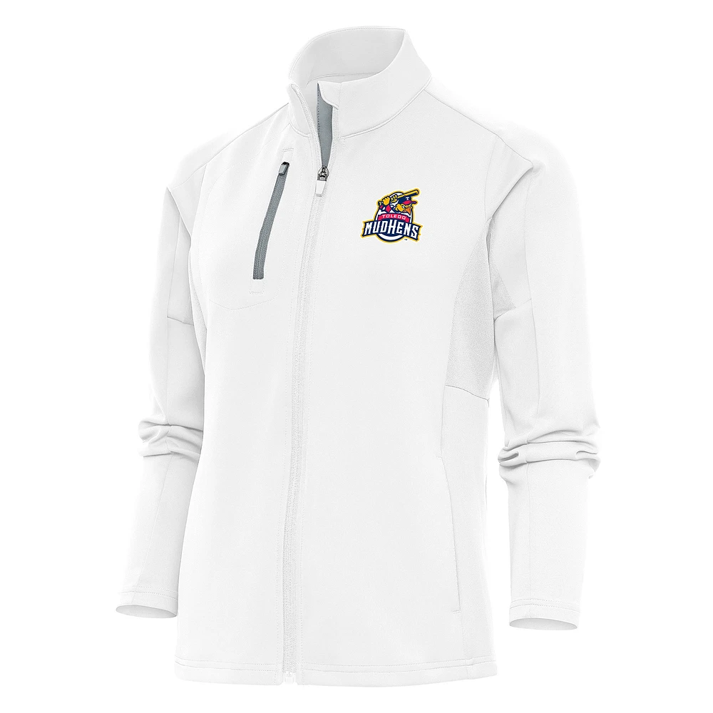 Women's Antigua White Toledo Mud Hens Generation Full-Zip Jacket