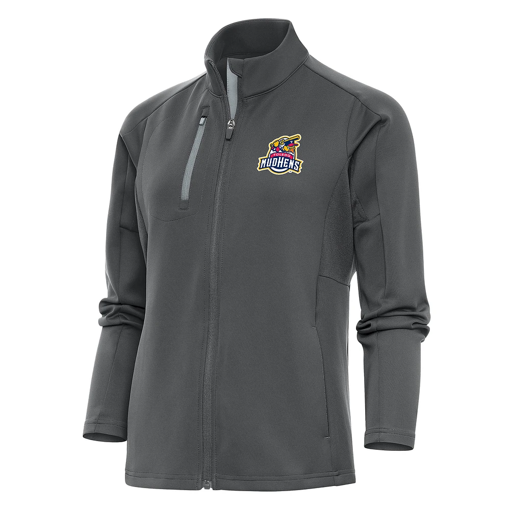Women's Antigua Pewter Toledo Mud Hens Generation Full-Zip Jacket
