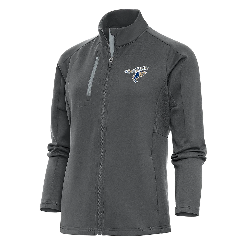 Women's Antigua Pewter Tri-City Dust Devils Generation Full-Zip Jacket