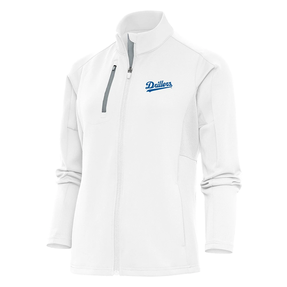 Women's Antigua White Tulsa Drillers Generation Full-Zip Jacket