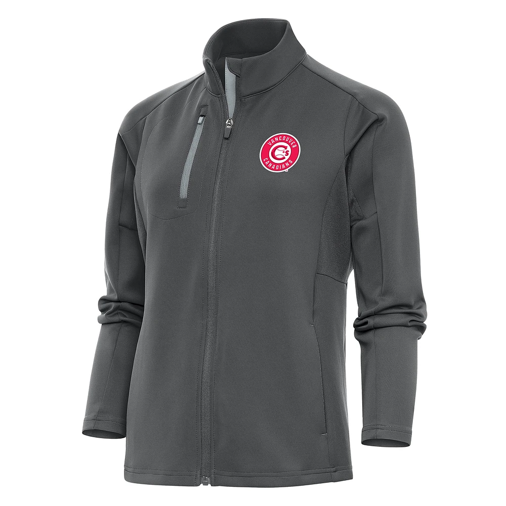 Women's Antigua Pewter Vancouver Canadians Generation Full-Zip Jacket