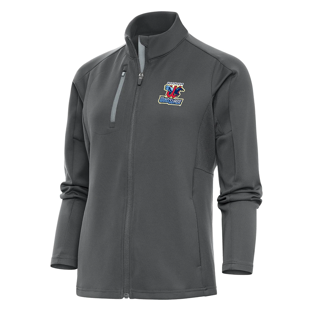 Women's Antigua Pewter Wichita Wind Surge Generation Full-Zip Jacket