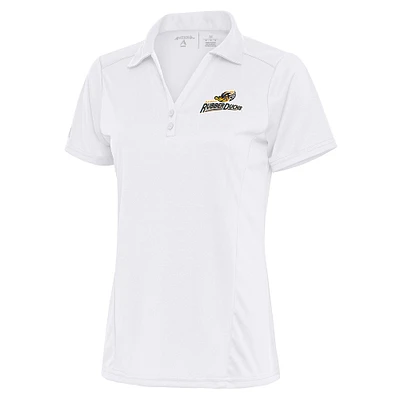 Women's Antigua White Akron RubberDucks Tribute Polo