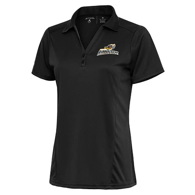 Women's Antigua Charcoal Akron RubberDucks Tribute Polo