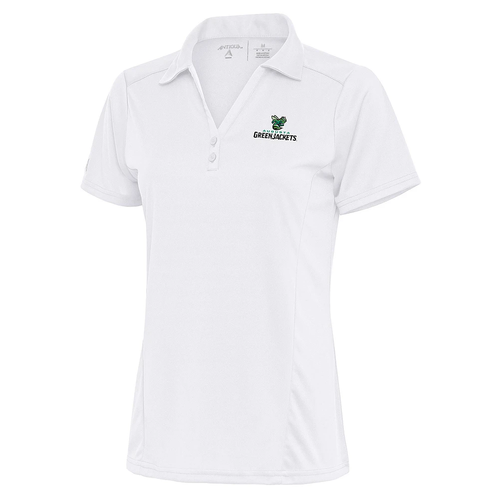 Women's Antigua White Augusta GreenJackets Tribute Polo