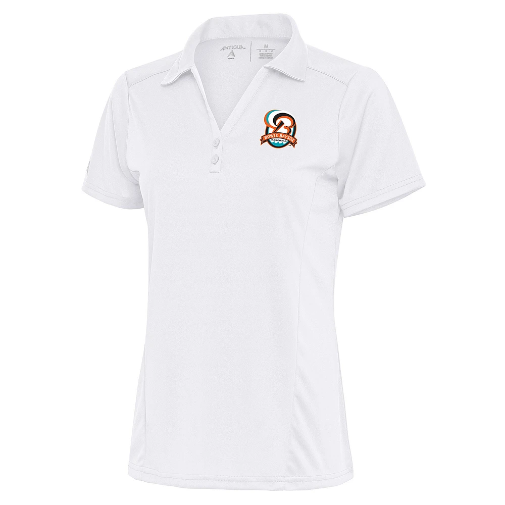 Women's Antigua White Bowie Baysox Tribute Polo