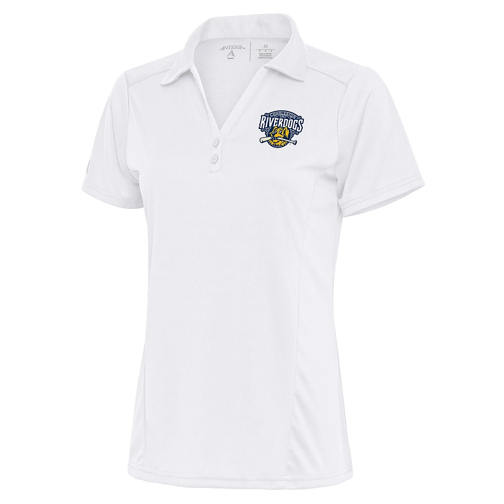 Women's Antigua White Charleston RiverDogs Tribute Polo