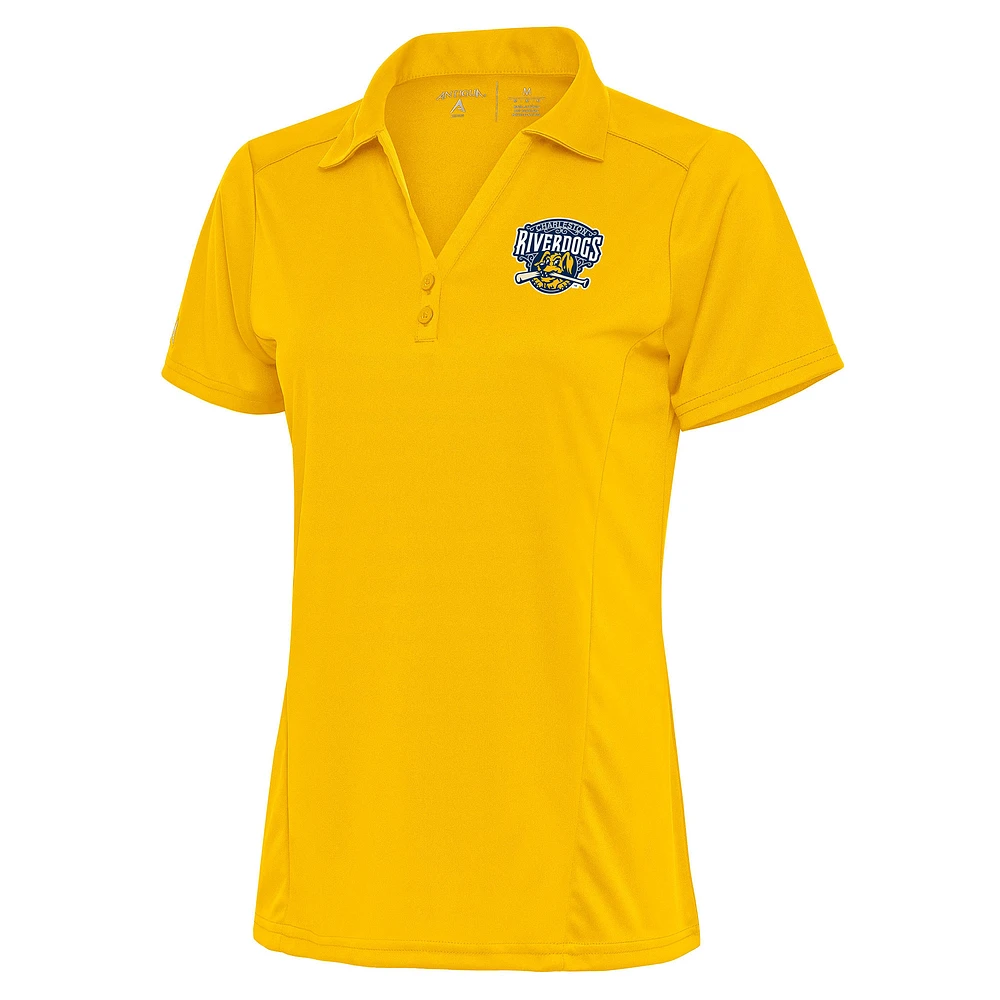 Women's Antigua Gold Charleston RiverDogs Tribute Polo