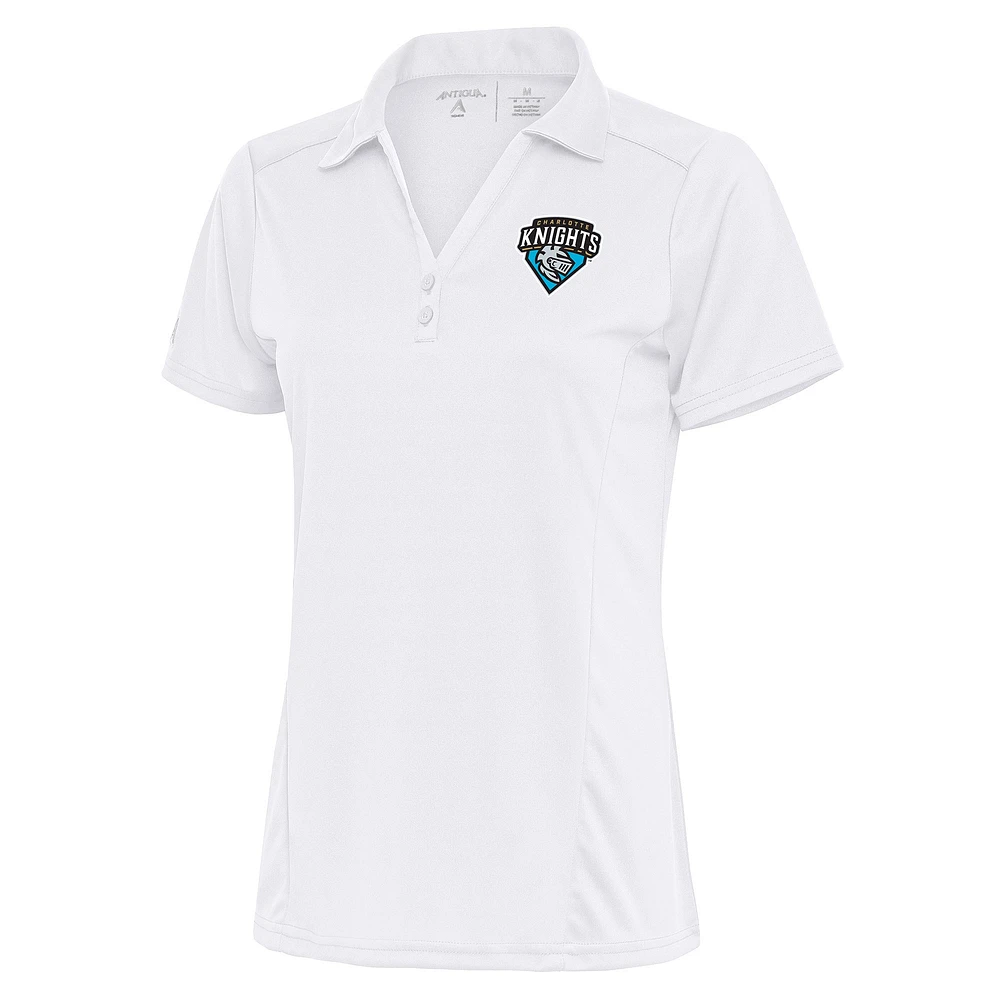 Women's Antigua White Charlotte Knights Tribute Polo