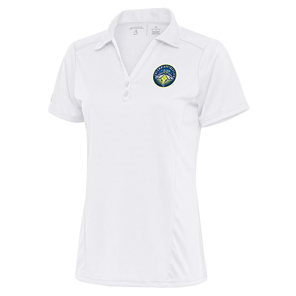 Women's Antigua White Columbia Fireflies Tribute Polo