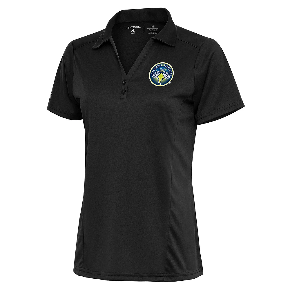 Women's Antigua Charcoal Columbia Fireflies Tribute Polo