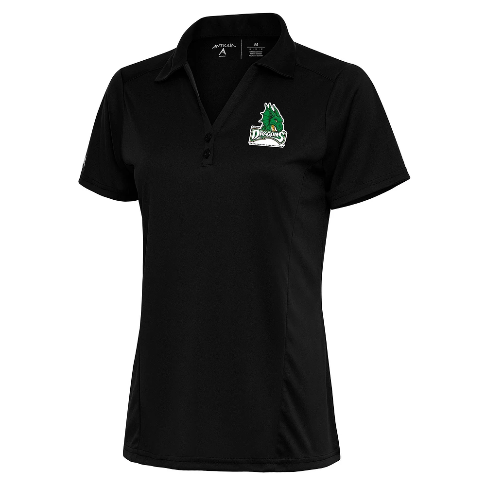Women's Antigua Black Dayton Dragons Tribute Polo