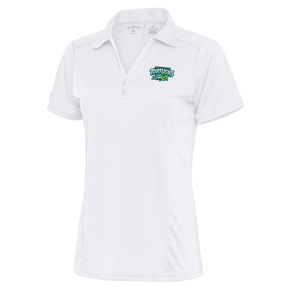 Women's Antigua White Daytona Tortugas Tribute Polo
