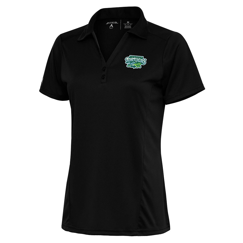 Women's Antigua Black Daytona Tortugas Tribute Polo