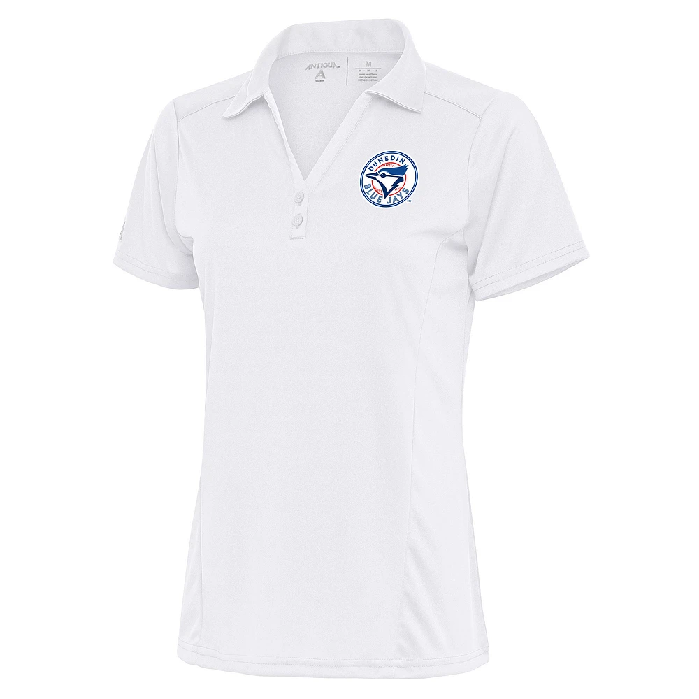 Women's Antigua White Dunedin Blue Jays Tribute Polo