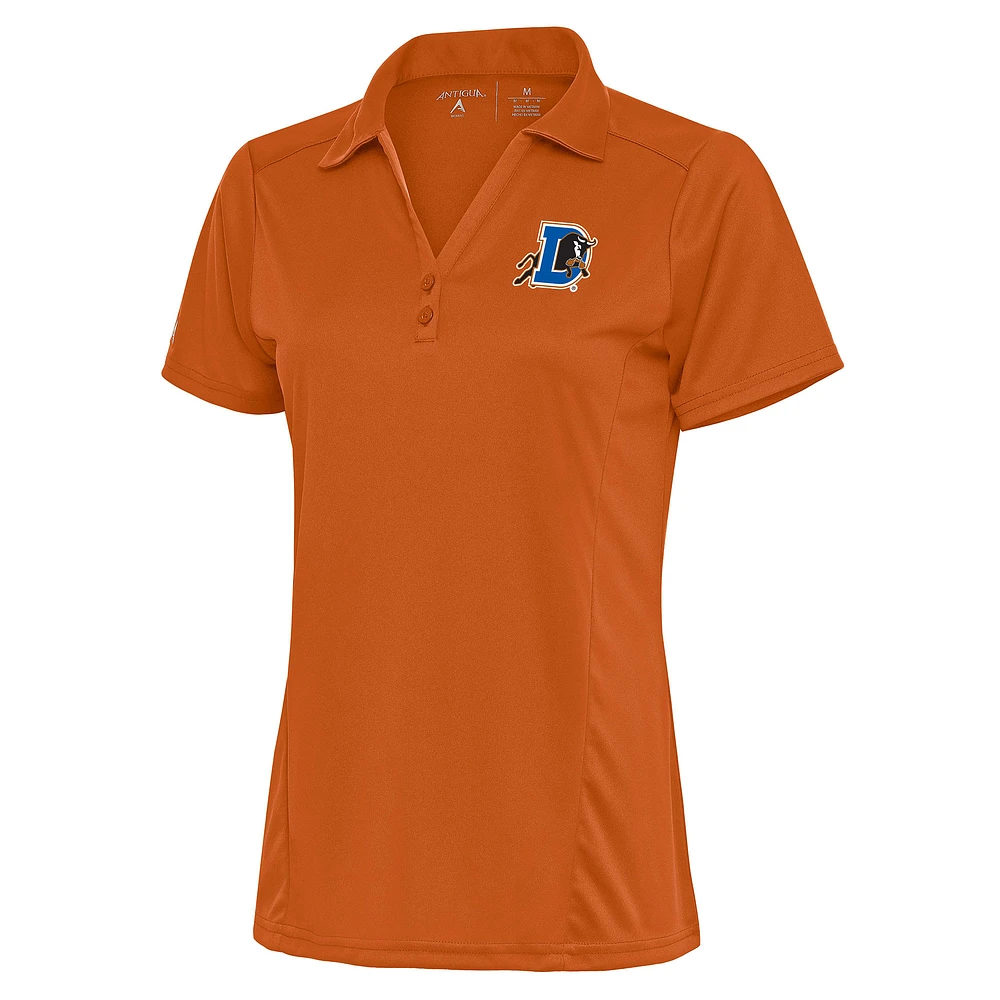 Women's Antigua Burnt Orange Durham Bulls Tribute Polo
