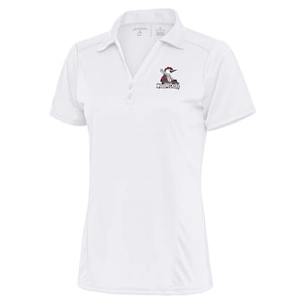 Women's Antigua White Fayetteville Woodpeckers Tribute Polo