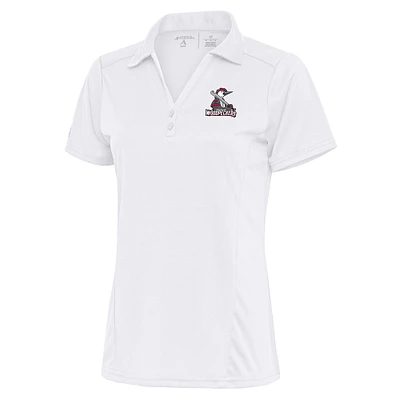 Women's Antigua White Fayetteville Woodpeckers Tribute Polo