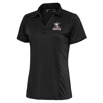 Women's Antigua Charcoal Fayetteville Woodpeckers Tribute Polo