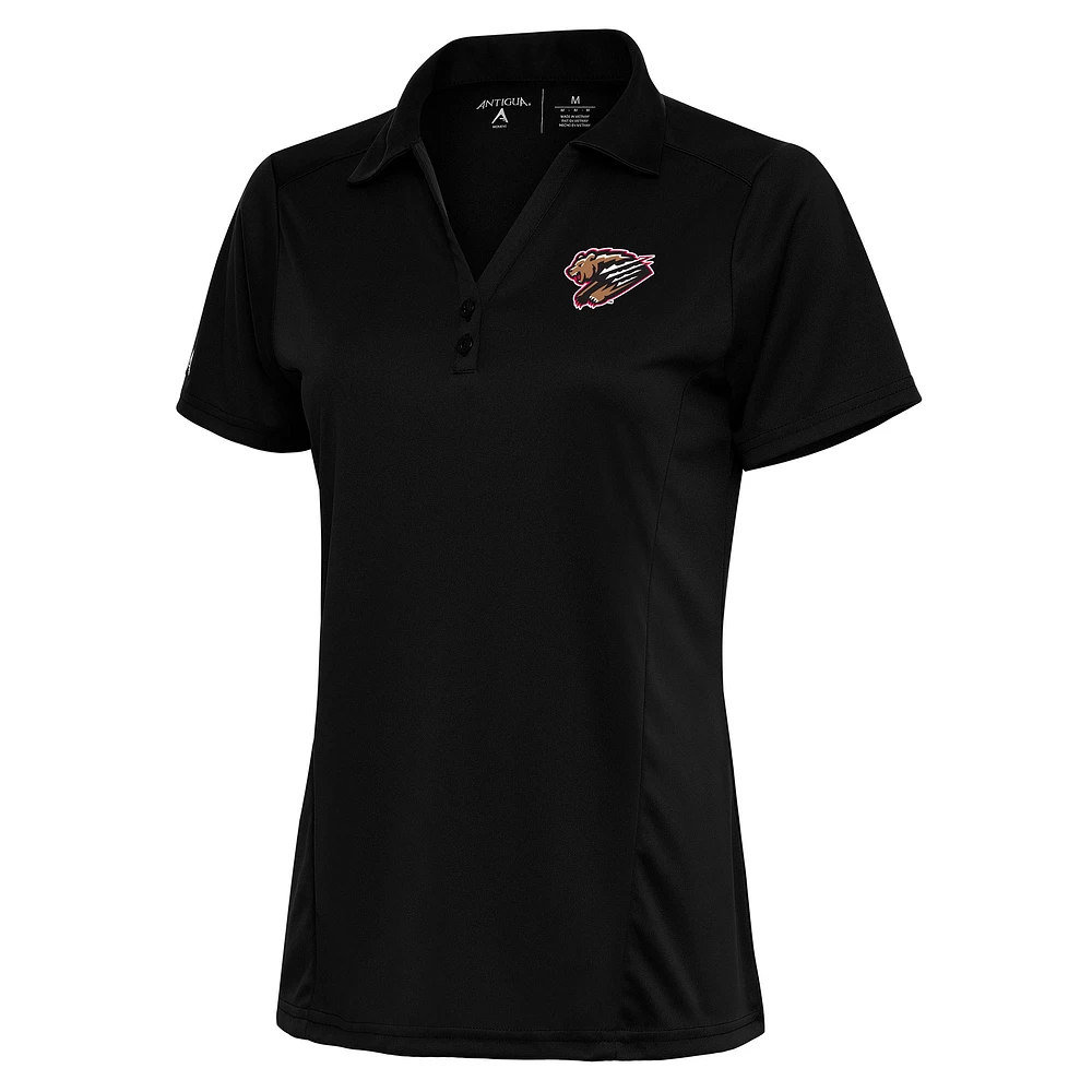 Women's Antigua Black Fresno Grizzlies Tribute Polo