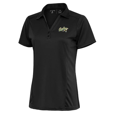 Women's Antigua Charcoal Greensboro Grasshoppers Tribute Polo