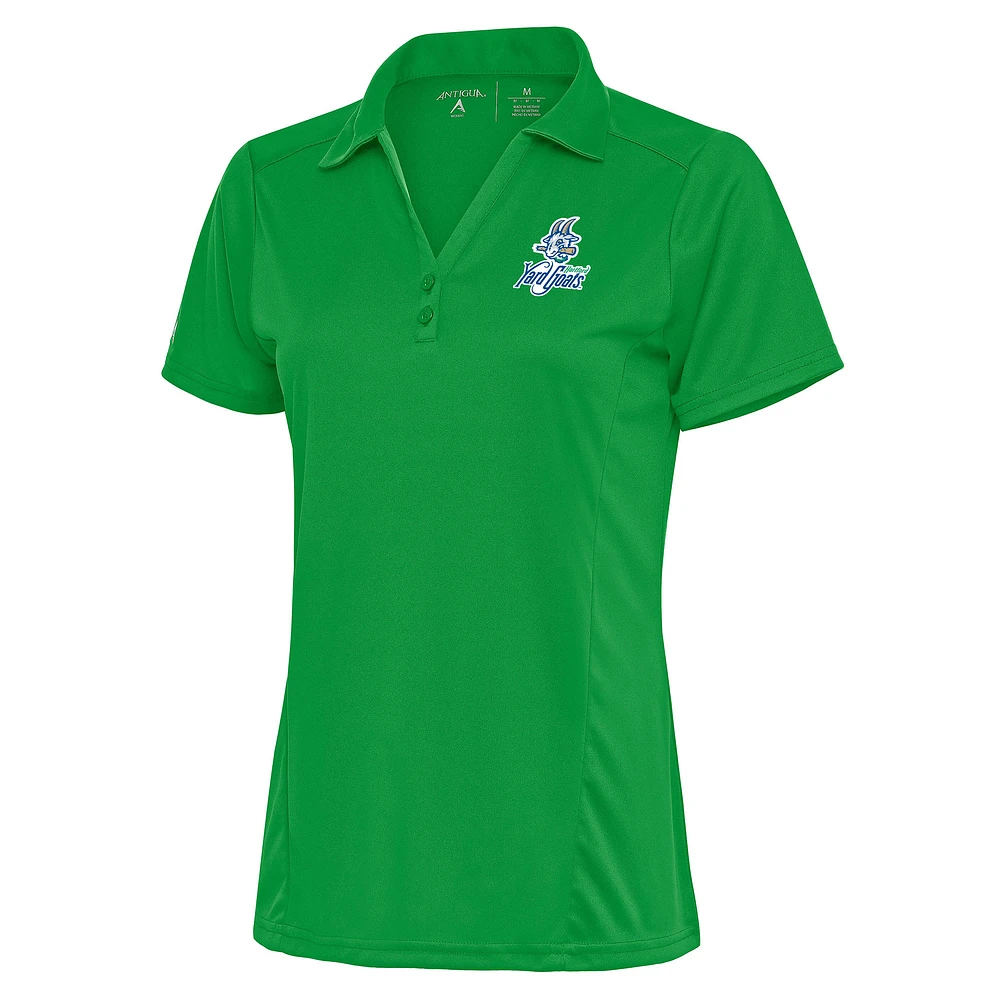 Women's Antigua Kelly Green Hartford Yard Goats Tribute Polo