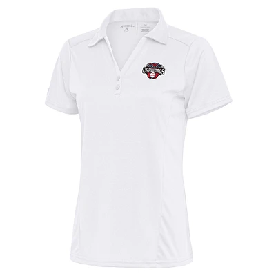 Women's Antigua White Hickory Crawdads Tribute Polo