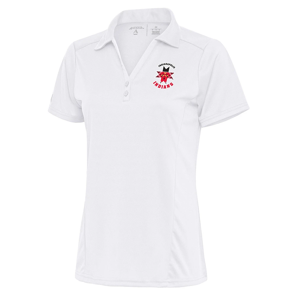 Women's Antigua White Indianapolis Indians Tribute Polo