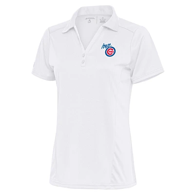 Women's Antigua White Iowa Cubs Tribute Polo