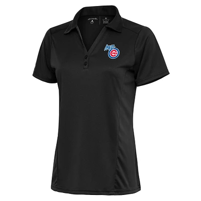Women's Antigua Charcoal Iowa Cubs Tribute Polo