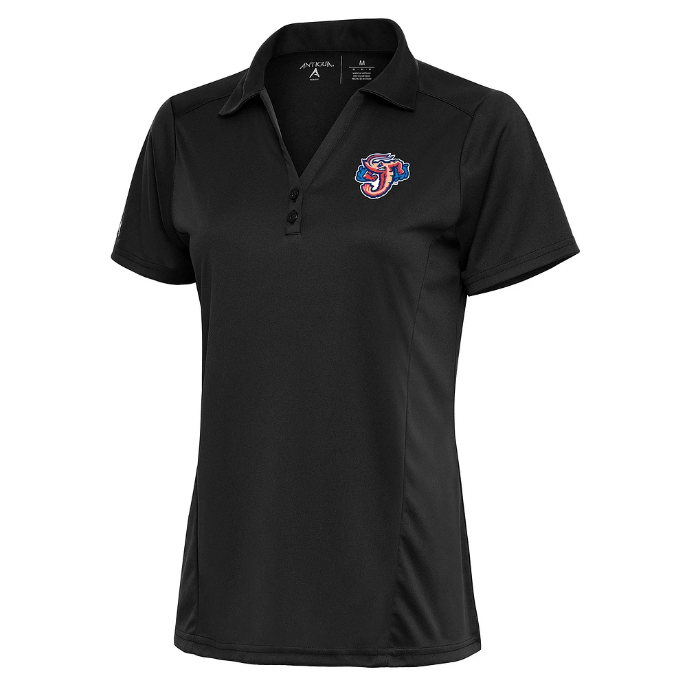 Women's Antigua Charcoal Jacksonville Jumbo Shrimp Tribute Polo