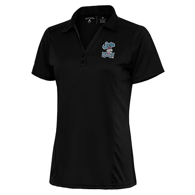 Women's Antigua Black Jupiter Hammerheads Tribute Polo