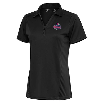 Women's Antigua Charcoal Memphis Redbirds Tribute Polo