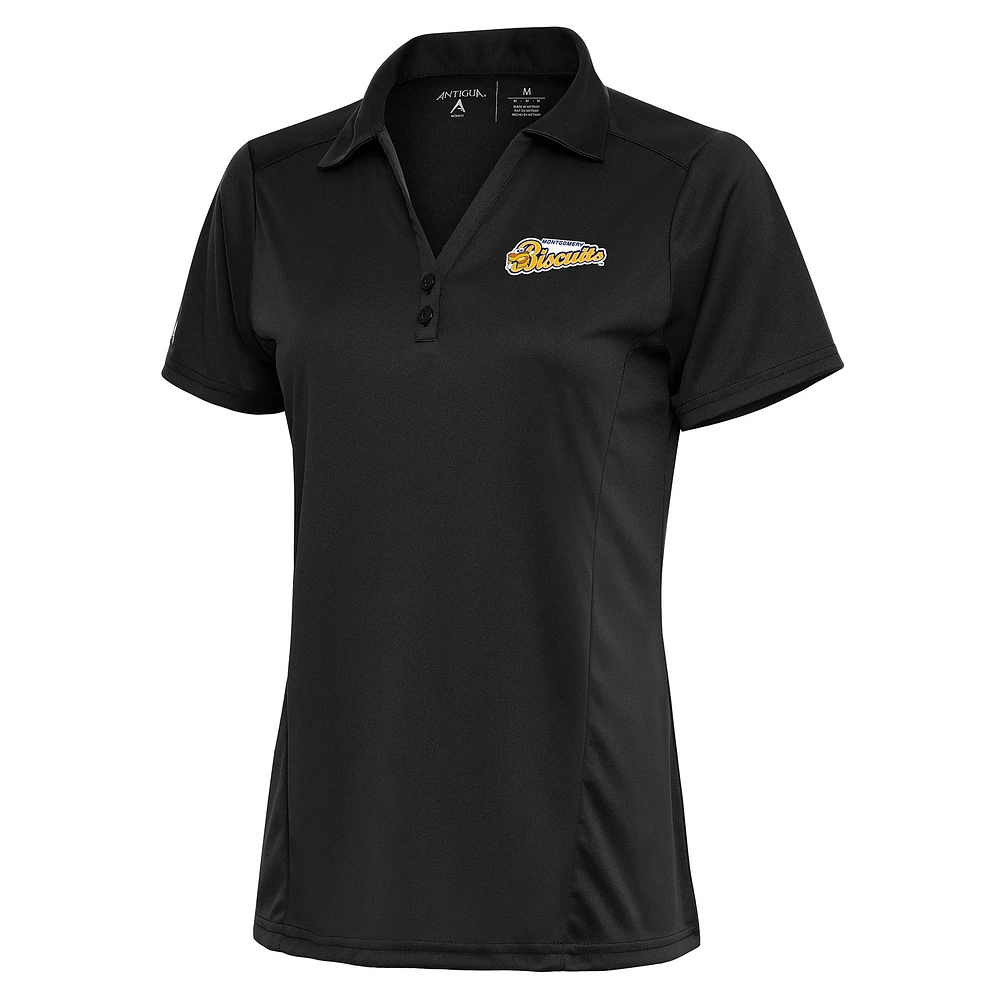 Women's Antigua Charcoal Montgomery Biscuits Tribute Polo