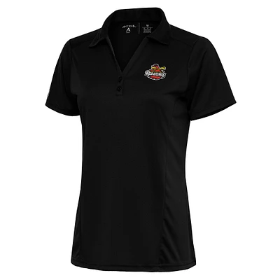 Women's Antigua Black Rochester Red Wings Tribute Polo