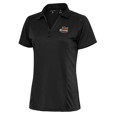 Women's Antigua Charcoal Rochester Red Wings Tribute Polo