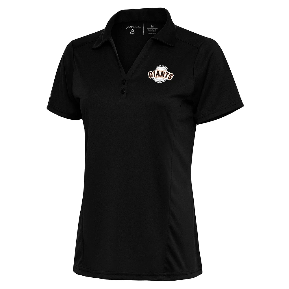 Women's Antigua Black San Jose Giants Tribute Polo
