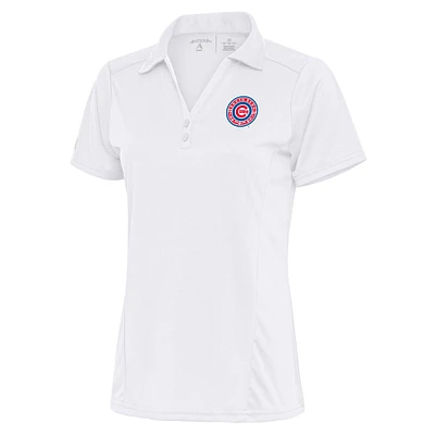 Women's Antigua White South Bend Cubs Tribute Polo