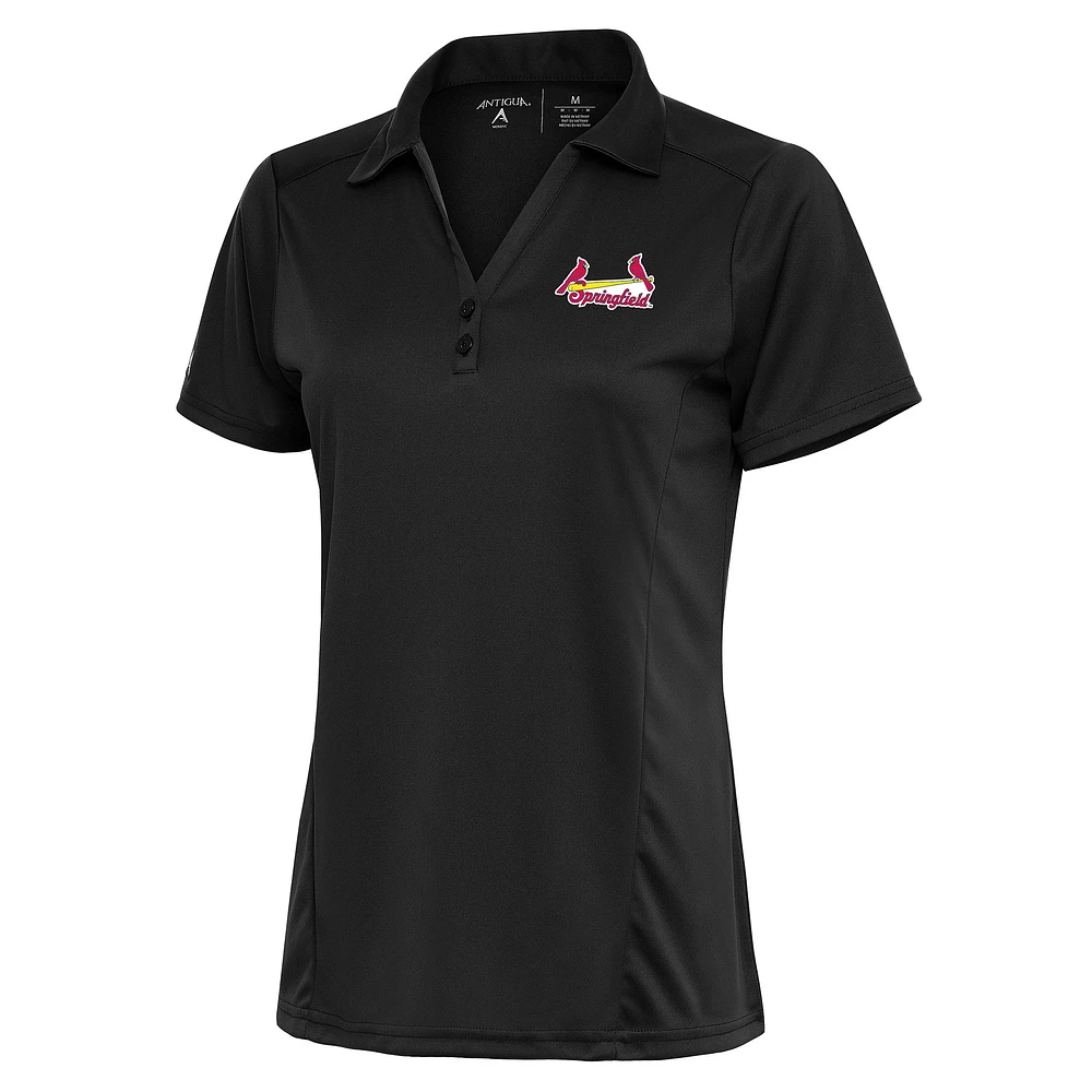 Women's Antigua Charcoal Springfield Cardinals Tribute Polo