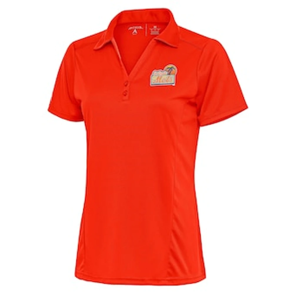 Women's Antigua Orange St. Lucie Mets Tribute Polo