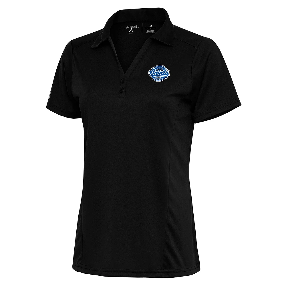 Women's Antigua Black St. Paul Saints Tribute Polo